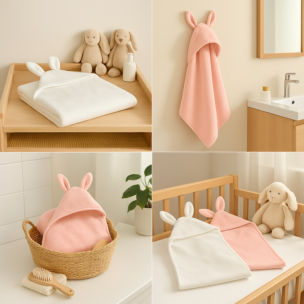Cape de bain enfant coton 100% uni